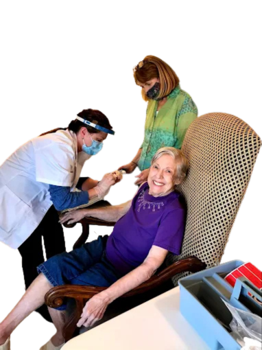 Caregiver providing assisted living support to a resident in Mesa AZ